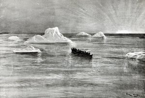 1912年の「タイタニック」救命艇の1つで救助された乗客の何人かのための夜明け速報 作： Unbekannt Unbekannt